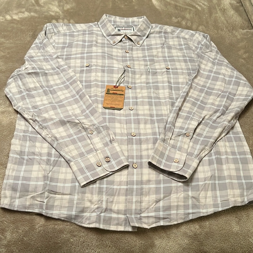 New mens XXL OVER UNDER Clothing company lightweight flannel button down.